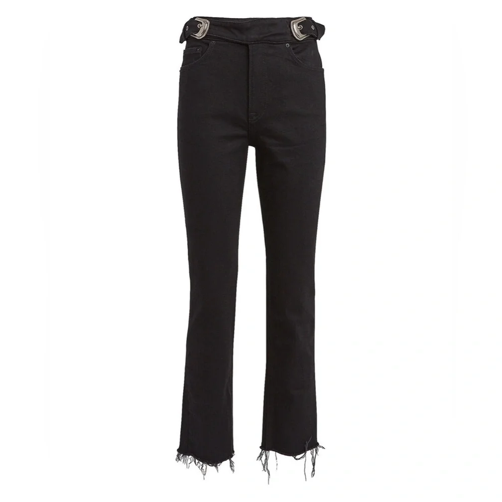 NWOT - GRLFND Zoey Belted Cropped Jeans in Black - Size 26